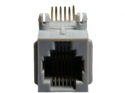 6P6C RJ12 RJ18 RJ25 Side Entry FlatPin 30u PCB Modular Jack Front View